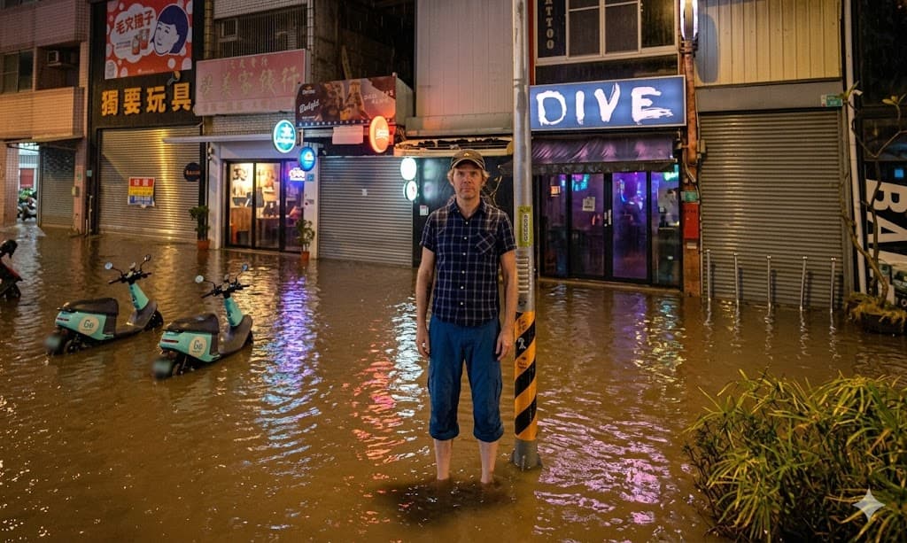 Flooded street photo
